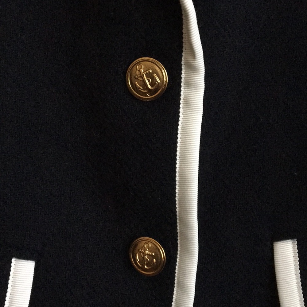 Neiman Marcus Thom Browne Navy Wool Cropped Blazer - Picture 5 of 8